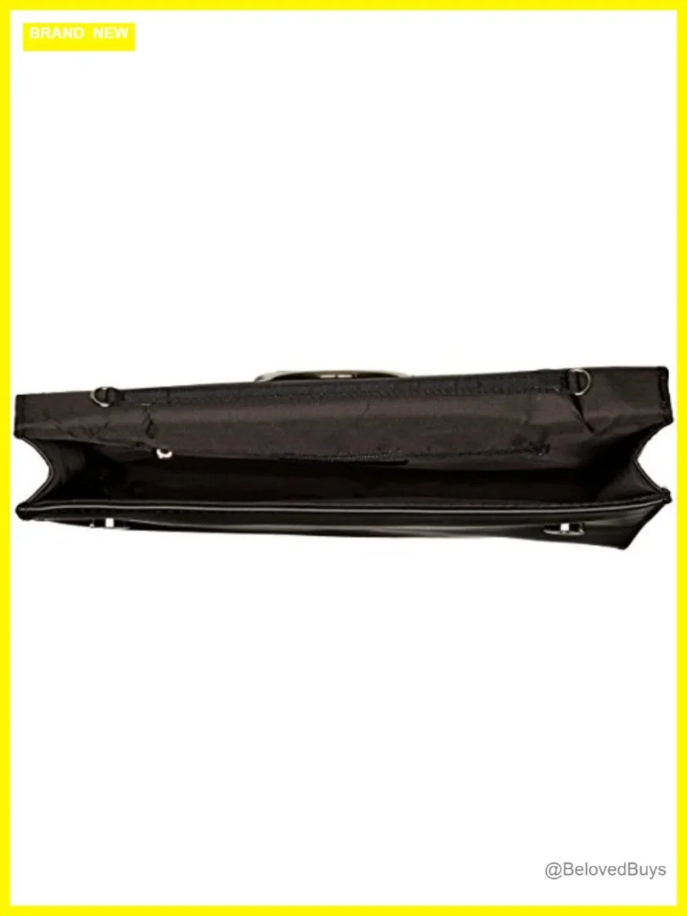 Large Vegan Leather Envelope Clutch with Ring Closure, Detachable Chain Strap